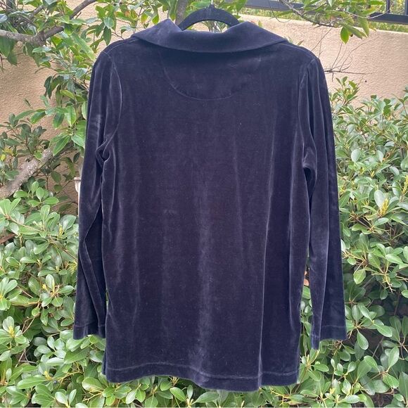 Liz Claiborne Black Velvet/Velour Tunic. Size Small. EUC! - Picture 2 of 4